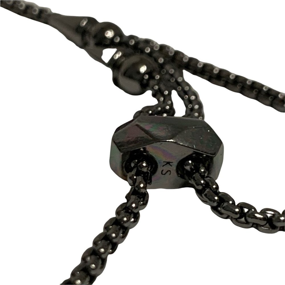 Kendra Scott 'Scottie' Adjustable Pendant Necklace Hematite Metal White … - Picture 10 of 11